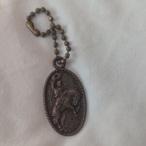 Vintage Bell Trading Post Solid Copper Western Cowboy Horse Pendant